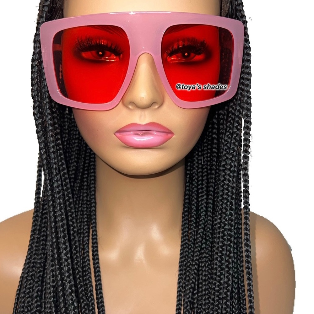 Brand new PINK/RED oversized sunglasses